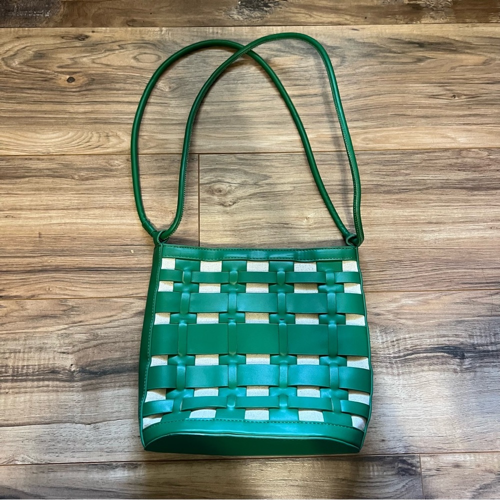 Stylish Green Woven Women's Bag